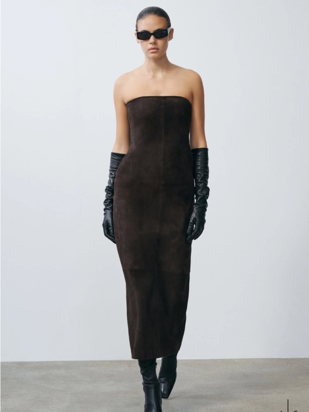 New SRG Kim Suede Dress in Chocolate